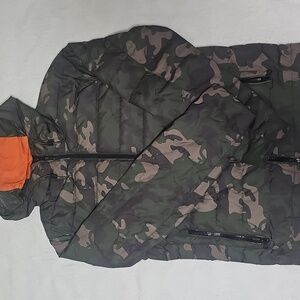 Camouflage Puffer Jacket with Hood